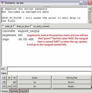 WAYPOINT NAVGOAL IN ENTITIES MENU